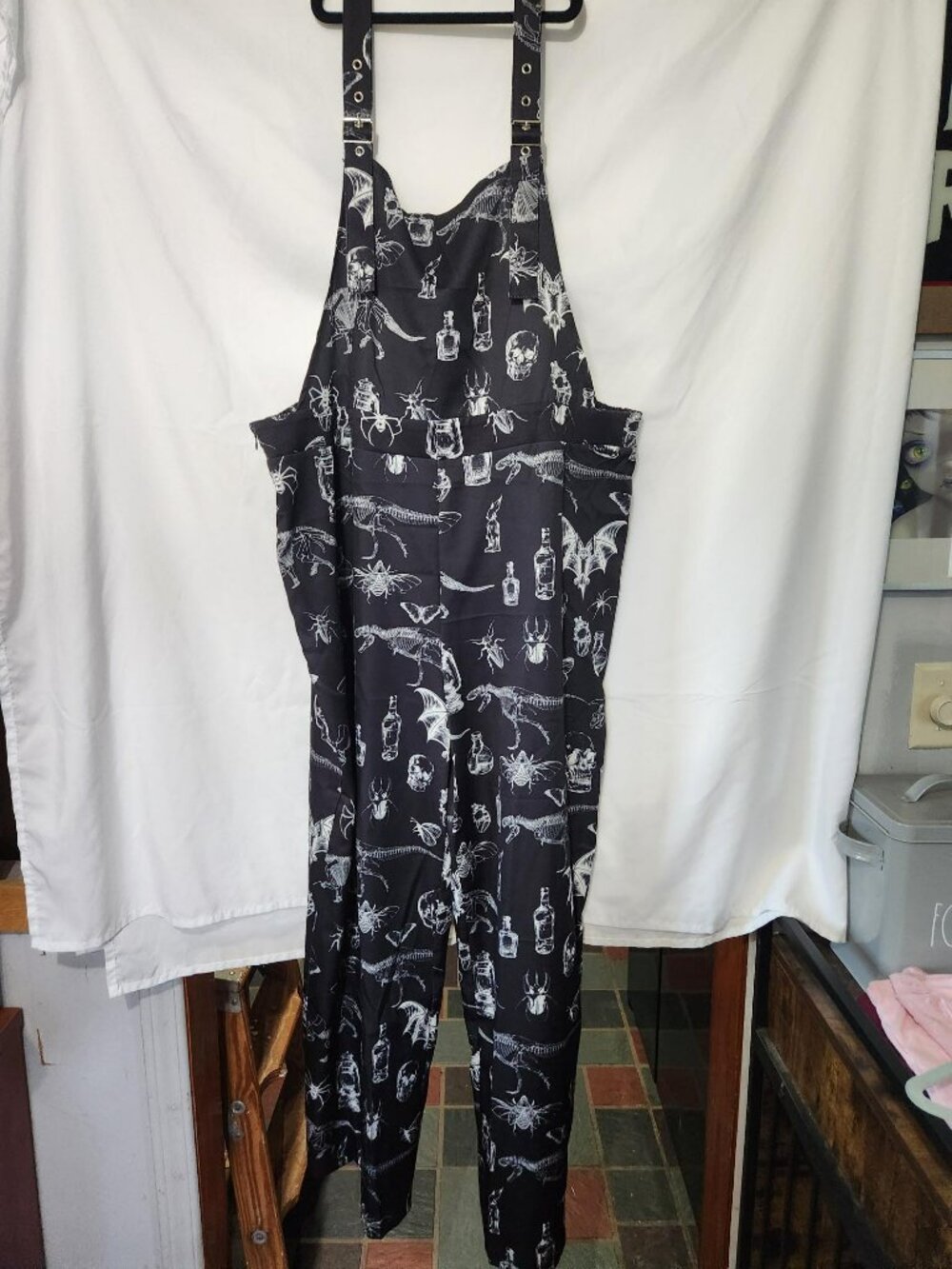 NWT Romwe Gothic Print Overalls 3X Jumpsuit Alternative Fashion